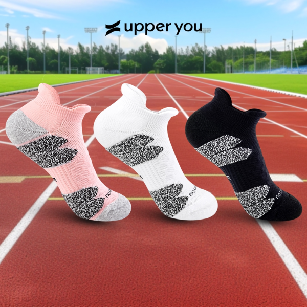 Tất Chạy Bộ Nữ Cổ Ngắn UPPER YOU Đệm Lót Dày Dặn Cực Êm Thấm Hút Mồ Hôi Thoáng Khí Tốt - UP-SPF2003