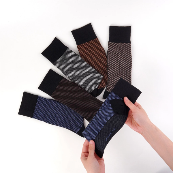 Tất Giày Tây Cổ Cao 30-32cm Họa Tiết Jacquard UPPER YOU Mềm Mịn Khử Mùi Thoáng Khí - SNM4006 - Hình ảnh 3