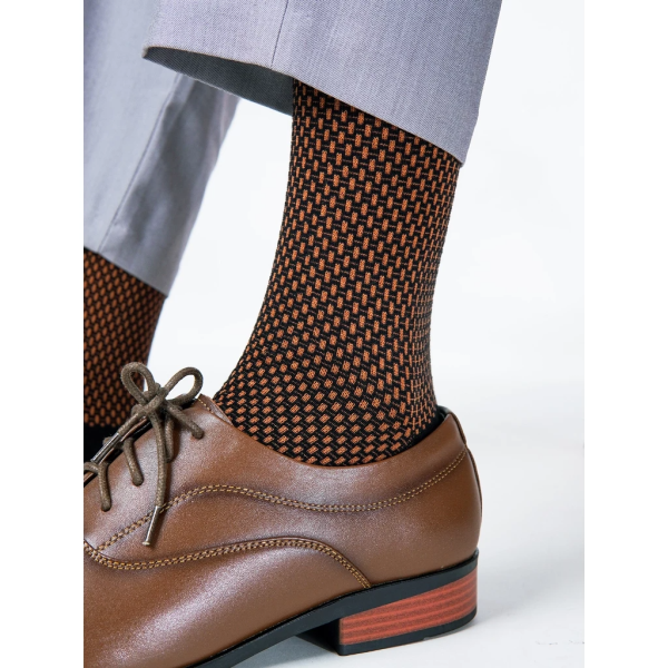 Tất Giày Tây Cổ Cao 30-32cm Họa Tiết Jacquard UPPER YOU Mềm Mịn Khử Mùi Thoáng Khí - SNM4006 - Hình ảnh 6