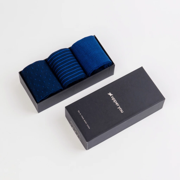 Tất Vớ Giày Tây Premium Cao Cấp UPPER YOU Mercerized Cotton Họa Tiết Màu Xanh Royal Blue Mềm Mại Thấm Hút - PMM4002 - Hình ảnh 9
