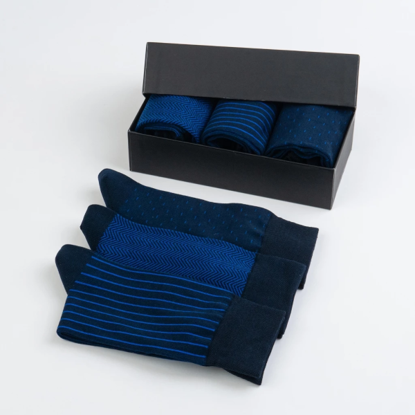 Tất Vớ Giày Tây Premium Cao Cấp UPPER YOU Mercerized Cotton Họa Tiết Màu Xanh Royal Blue Mềm Mại Thấm Hút - PMM4002 - Hình ảnh 6