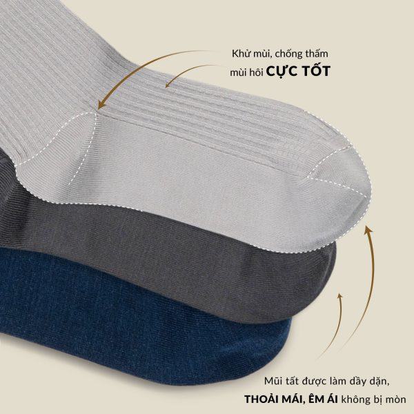 Tất Vớ Cổ Cao Nam Bamboo Cao Cấp Signature UPPER YOU Công Nghệ Không Đường May Mềm Mại Mát Gấp 4 Lần - SNM4005 - Hình ảnh 8