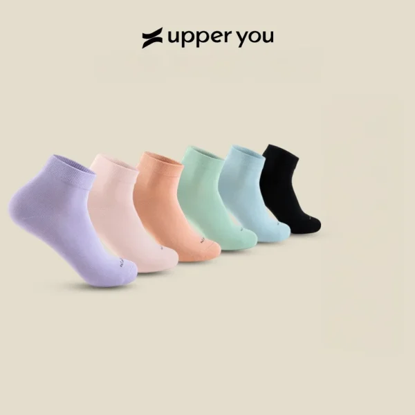 Tất Vớ Nữ Cổ Trung Cao Cấp UPPER YOU Cotton Úc Signature Không Đường May Mềm Mại Êm Ái Thoáng Khí Khử Mùi - SNF3001