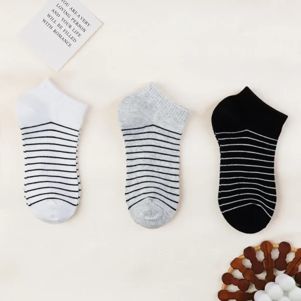 Tất Vớ Nữ Cổ Ngắn Nhiều Sọc UPPER YOU Cotton Tự Nhiên Êm Ái Dày Dặn Thoáng Khí - BSF2007